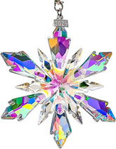 Annual Edition Crystal Christmas Ornaments, Snowflake Star Ornaments for Christmas Tree, Beautiful Colorful Ornament Gifts for Family Friends - Chronus